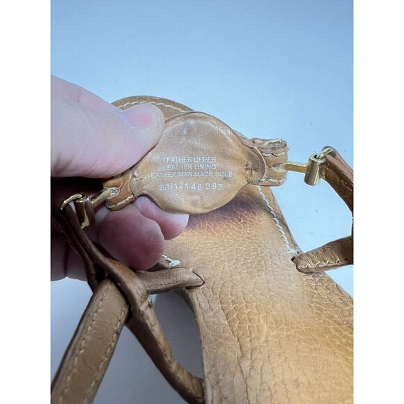 Tory Burch EUC Tan Leather Mira 70mm Logo Slingback Sandals Size 8.5 - Picture 9 of 11